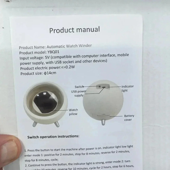 NEW XKIC Automatic Watch Winder Box Craft for Single Watch YBQ01 White - Picture 6 of 7